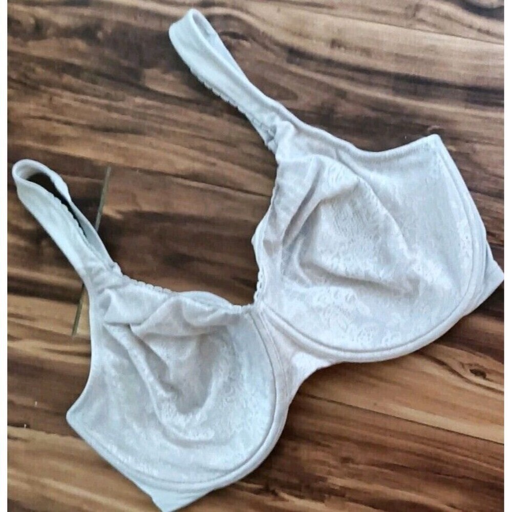 Curvation Women Minimizer Bra Size 40DDD Gray Stretch Lace Unlined Underwire